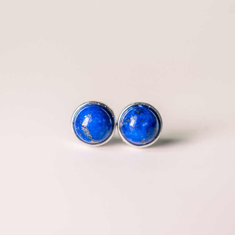 Buddha Stones Vintage 925 Sterling Silver Lazurite Balance Earrings