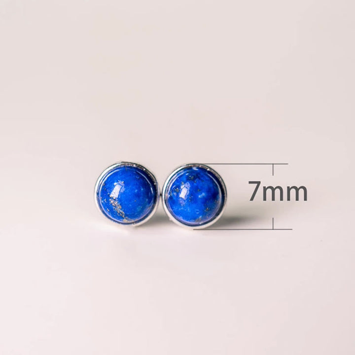 Buddha Stones Vintage 925 Sterling Silver Lazurite Lapis Lazuli Balance Earrings - image 9