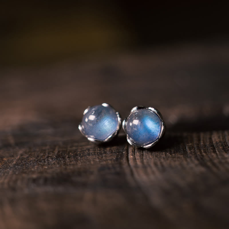 Buddha Stones 925 Sterling Silver Moonstone Positive Earrings - image 1