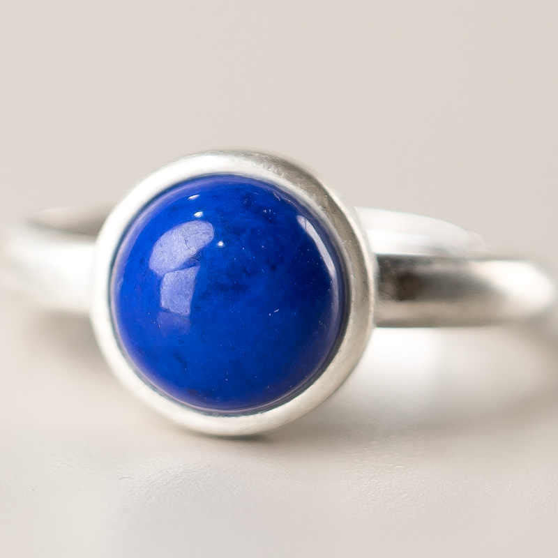 Buddha Stones Natural 925 Sterling Silver Lazurite Turquoise Adjustable Balance Ring