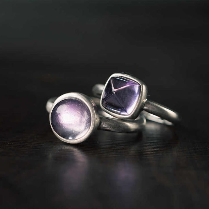 Buddha Stones Natural 925 Sterling Silver Amethyst Adjustable Balance Ring - image 14