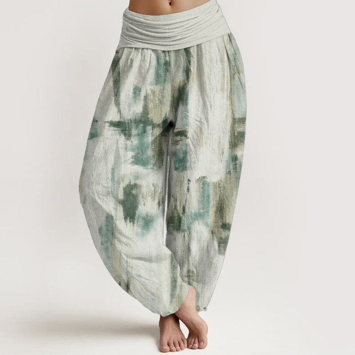 Buddha Stones Pure Cotton Tie Dye Pattern Design Women's Elastic Waist Harem Pants - Honeydew - US22，UK/AU26，EU54 (6XL) - image 0