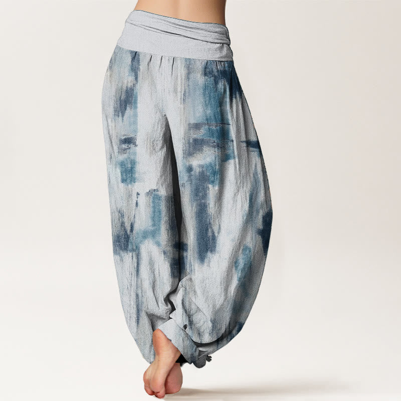 Buddha Stones Pure Cotton Tie Dye Pattern Design Women's Elastic Waist Harem Pants - image 9