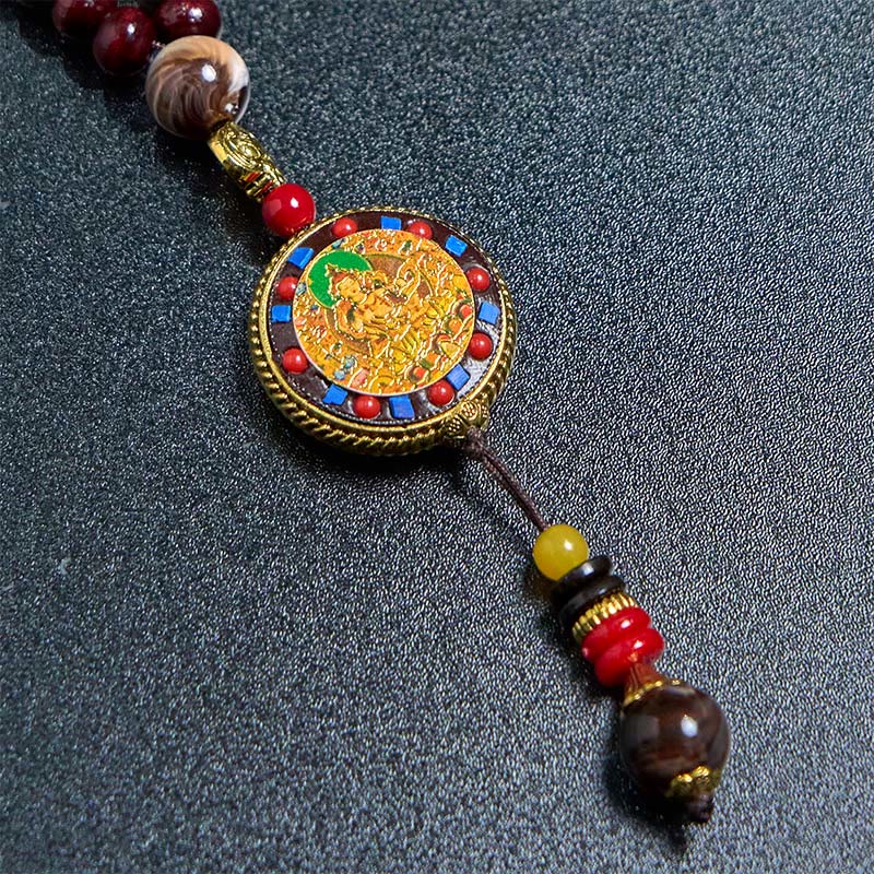 Buddha Stones Tibetan Handmade Wood Beads Om Mani Padme Hum Samantabhadra Bodhisattva Purity Necklace Pendant - image 15