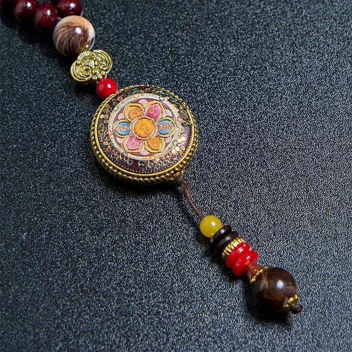Buddha Stones Tibetan Handmade Wood Beads Om Mani Padme Hum Samantabhadra Bodhisattva Purity Necklace Pendant - image 14