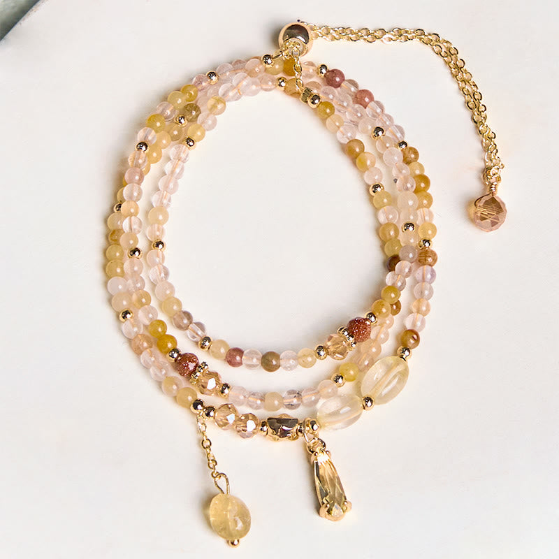 Buddha Stones Natural Citrine Beads Pleasure Multi Layer Bracelet - image 7