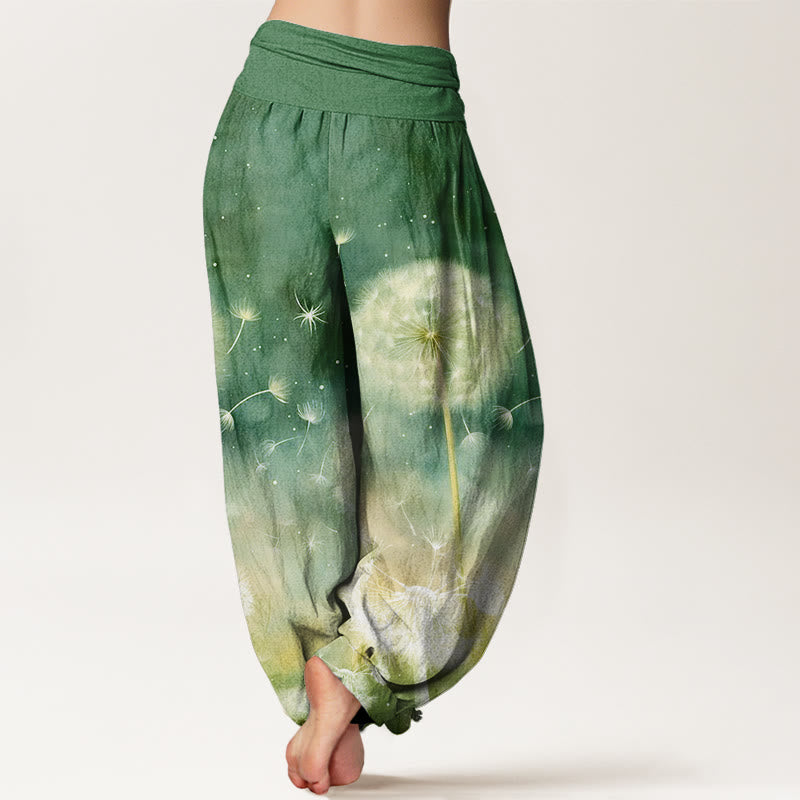 Buddha Stones Casual Dandelion Pattern Women's Elastic Waist Harem Pants - image 8