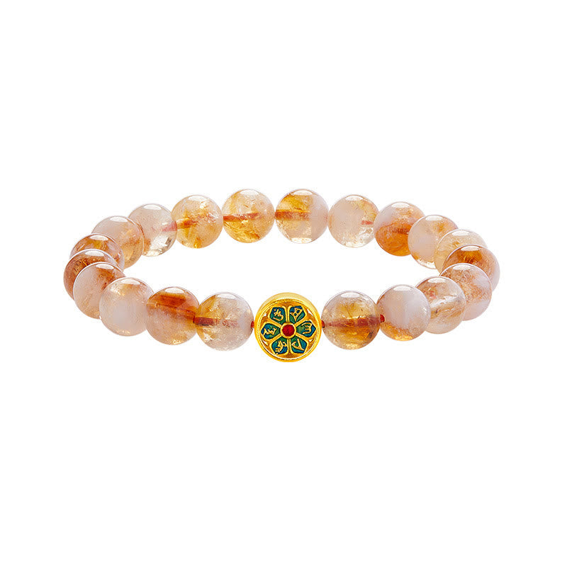 Buddha Stones 999 Sterling Silver Citrine Om Mani Padme Hum Protection Bracelet - image 11