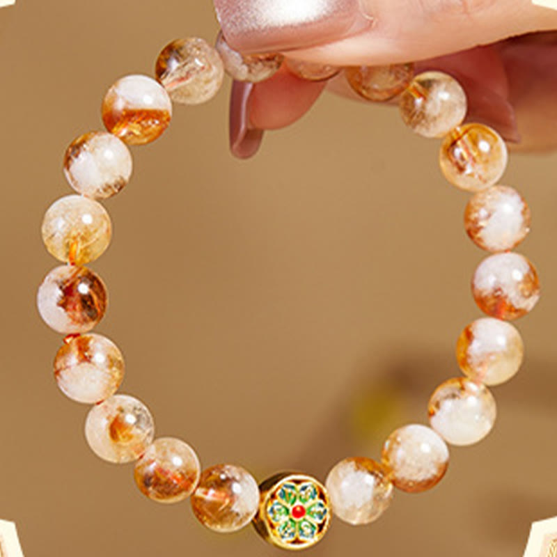 Buddha Stones 999 Sterling Silver Citrine Om Mani Padme Hum Protection Bracelet - image 3