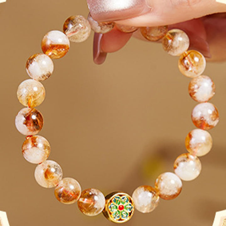 Buddha Stones 999 Sterling Silver Citrine Om Mani Padme Hum Protection Bracelet - image 3