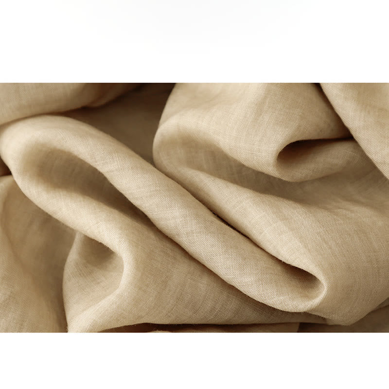 Buddha Stones Commute Solid Color Lace Embroidery Design Cotton Women's Wide Leg Cropped Pants With Pockets - image 22