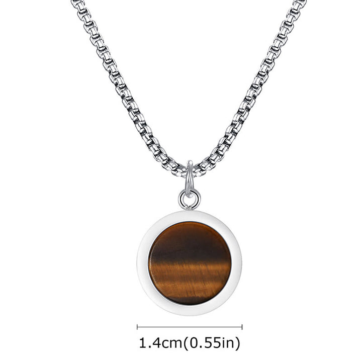 FREE Today: Courage Power Natural Stone Turquoise Tiger Eye Lazurite Malachite Necklace Pendant