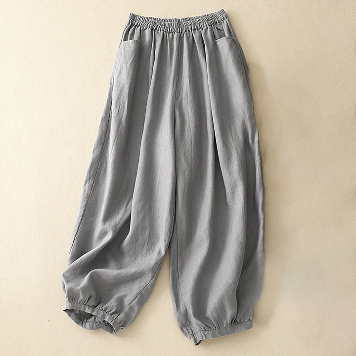 Buddha Stones Summer Commute Pure Color Women's Ankle-Length Pants With Pockets - DarkGray - US8-10，UK/AU12-14，EU40-42 (2XL) - image 11