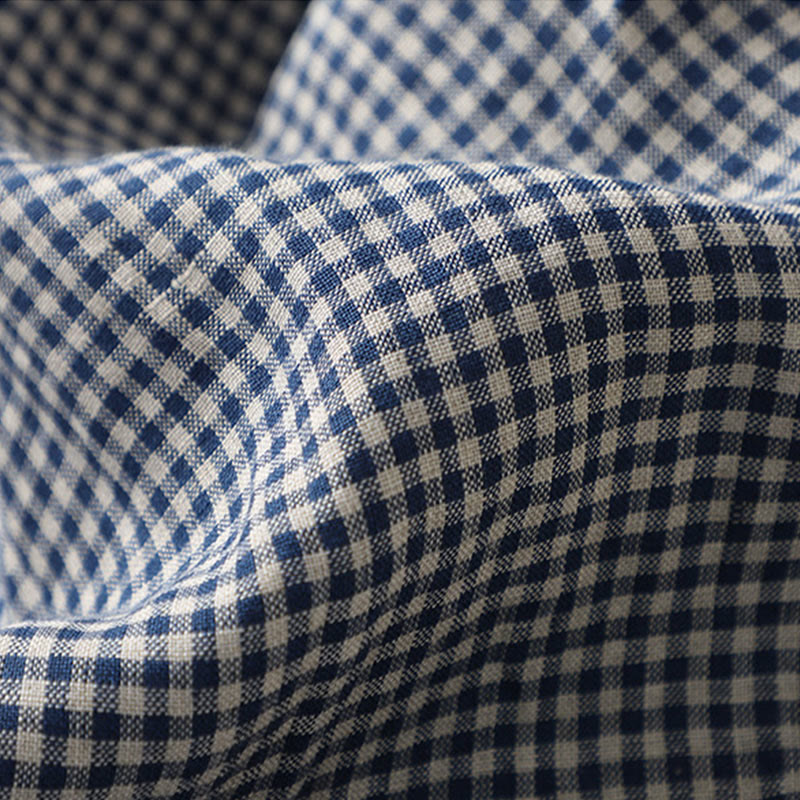 Buddha Stones Commute Casual Checkered Pattern 7-8 Length Women's Wide Leg Cotton Linen Pants With Pockets - image 4