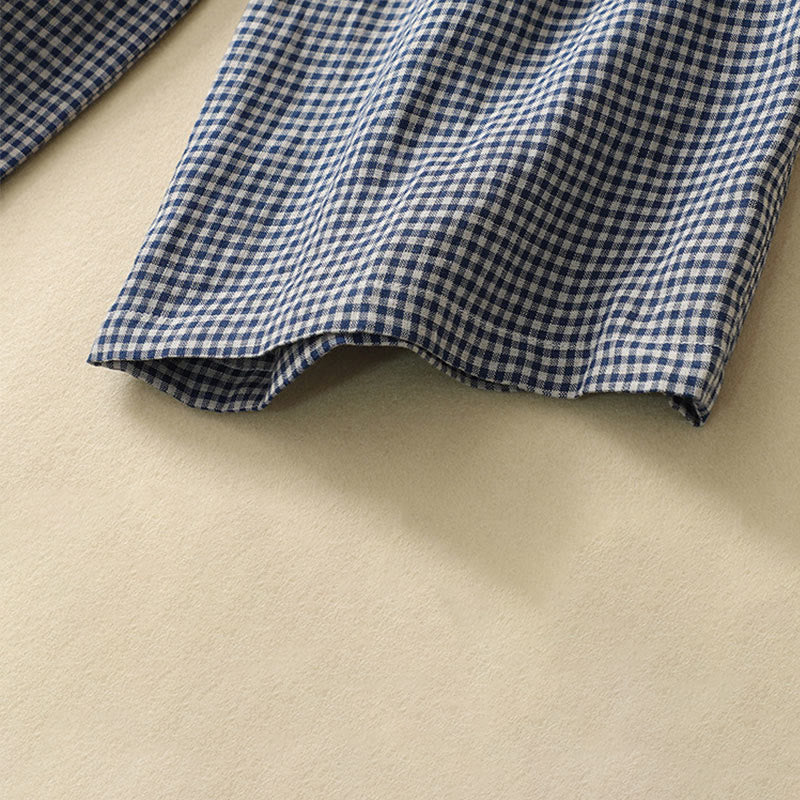 Buddha Stones Commute Casual Checkered Pattern 7-8 Length Women's Wide Leg Cotton Linen Pants With Pockets - image 7