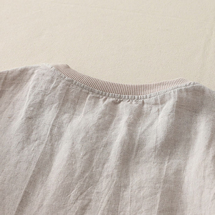 Buddha Stones Plain Threaded Crew Neck Design Women's Polyester Short Sleeves Shirt - image 27