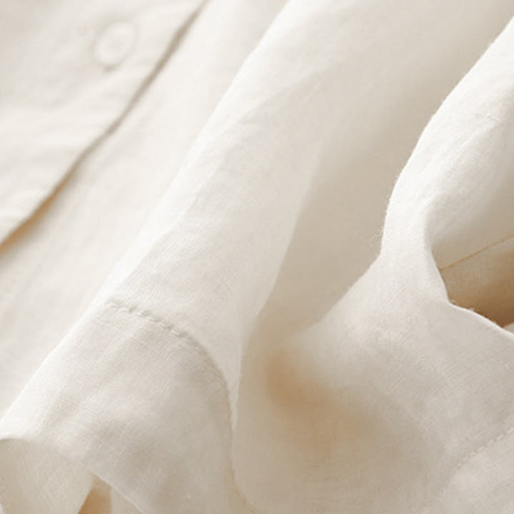 Buddha Stones Plain Button Crew Neck Design Women's  blend Three Quarter Sleeve Shirt - image 16