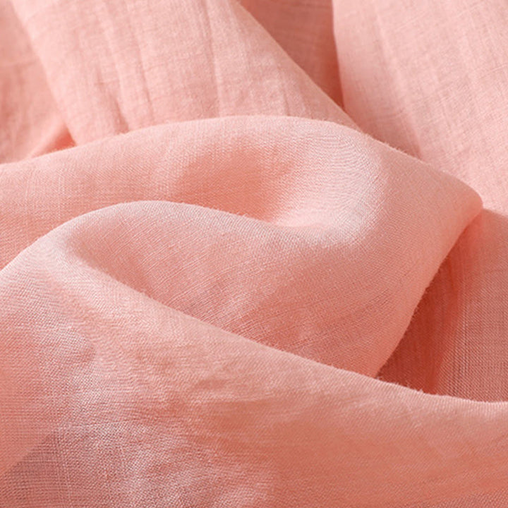 Buddha Stones Embroiderd Flower Crew Neck Design Women's Cotton Linen Half Sleeve Shirt  - image 19