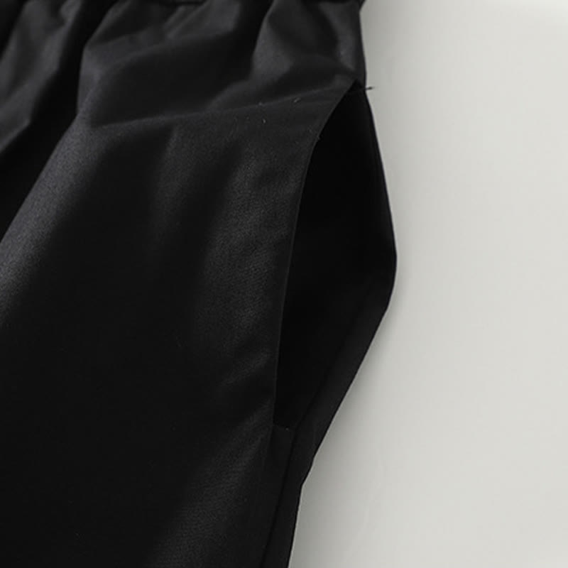 Buddha Stones Artistic Commute Pure Color Ruffled Hem Design Women's Cotton Linen Pants With Pockets - image 11