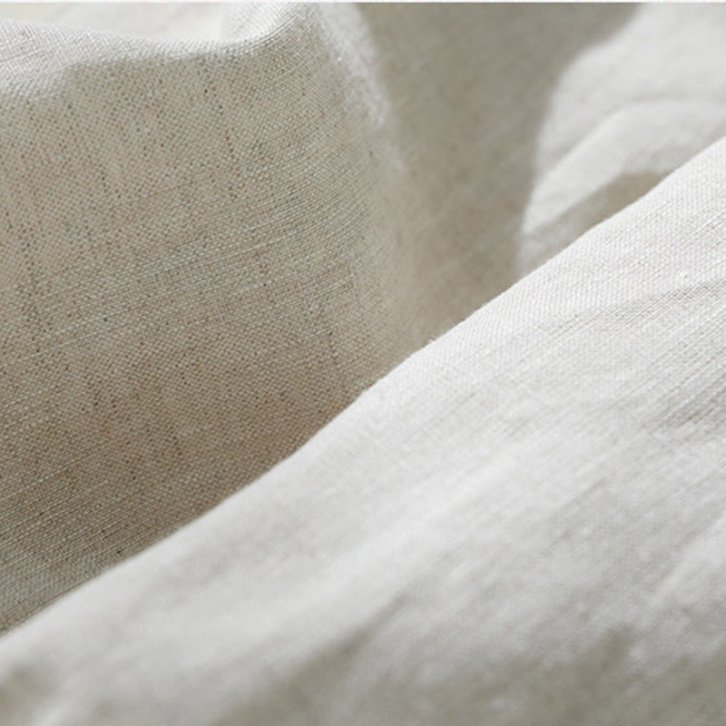 Buddha Stones Commute Pure Color High Waist Women's Cotton Linen Harem Cropped Pants With Pockets - image 11