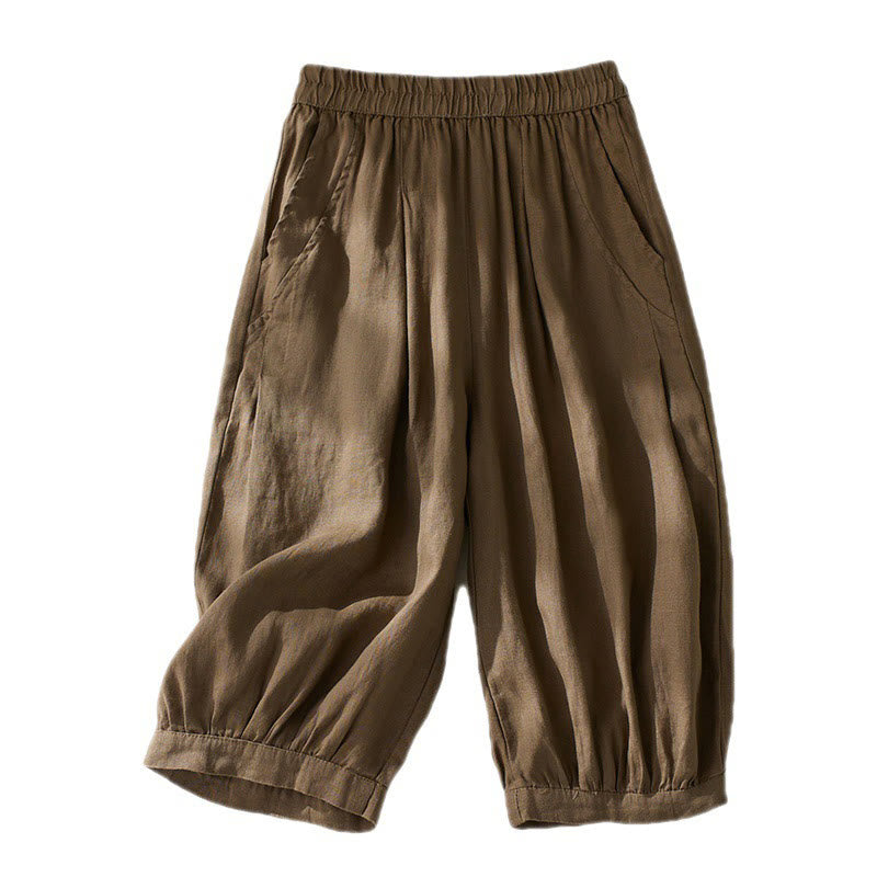 Buddha Stones Commute Pure Color High Waist Women's Harem Pants With Pockets - image 7