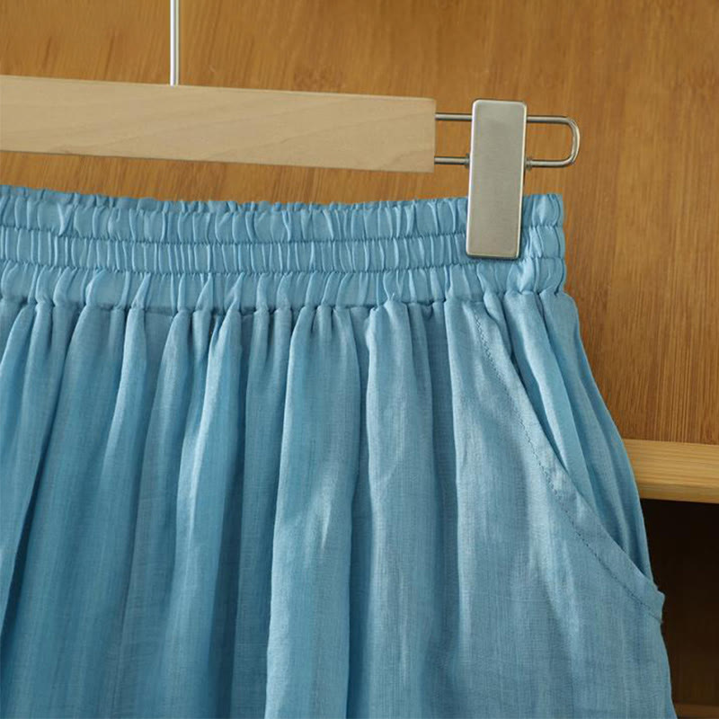 Buddha Stones Commute Pure Color Simple Design Women's Ankle-Length Harem Pants With Pockets - image 22