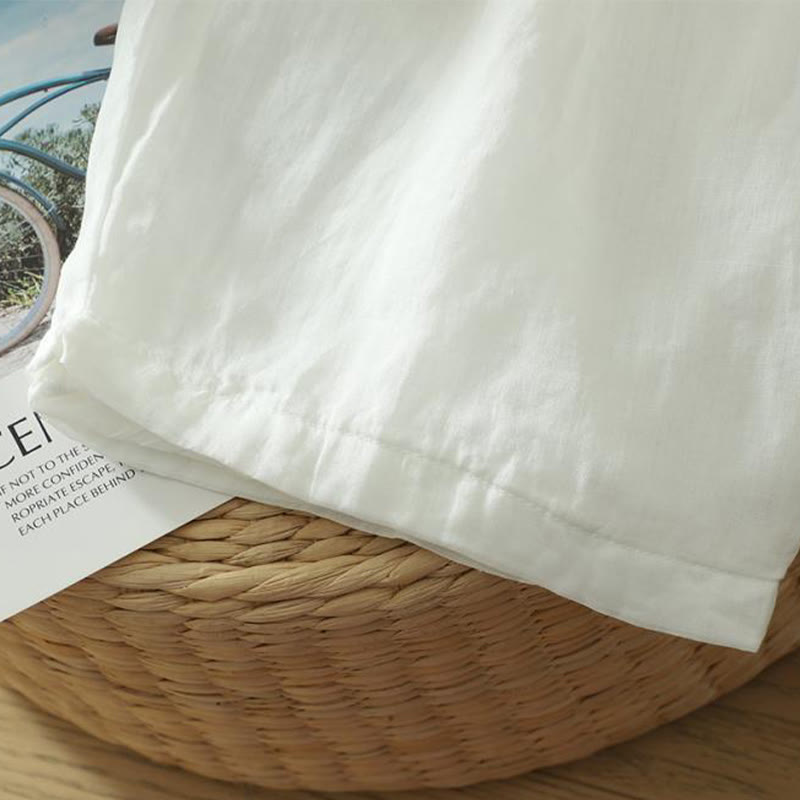 Buddha Stones Commute Pure Color Simple Design Women's Ankle-Length Harem Pants With Pockets - image 13