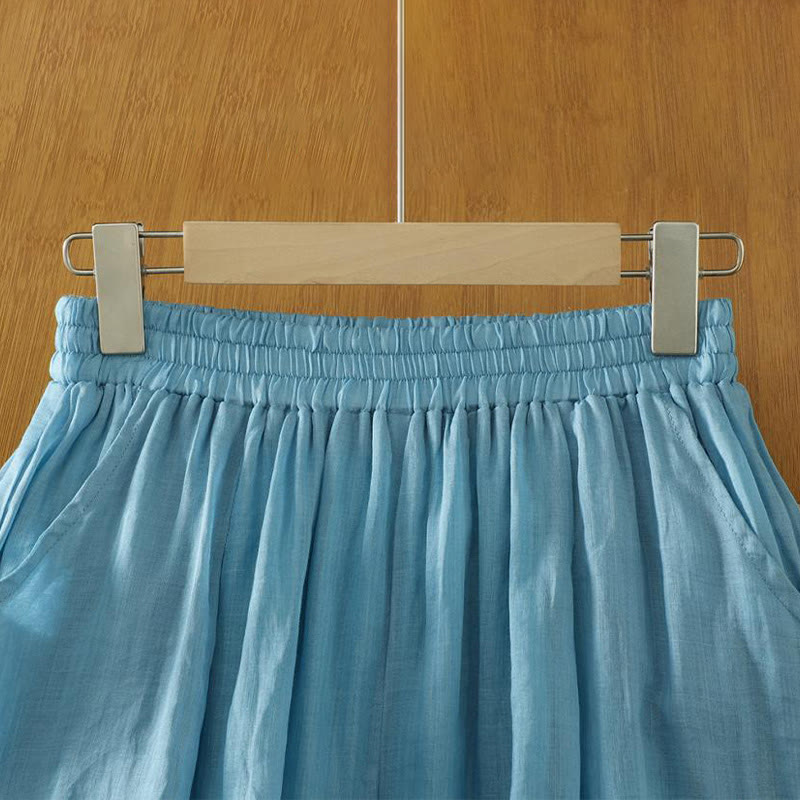 Buddha Stones Commute Pure Color Simple Design Women's Ankle-Length Harem Pants With Pockets - image 21