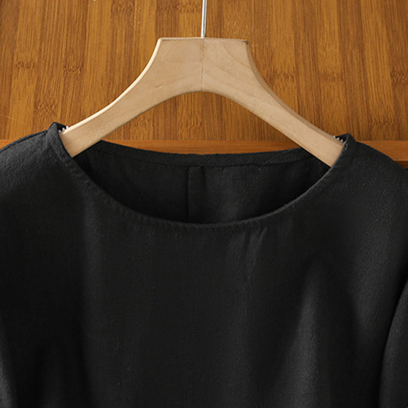 Buddha Stones Casual Summer Plain Crew Neck Women's  Cotton Short Sleeve T-Shirt - image 22