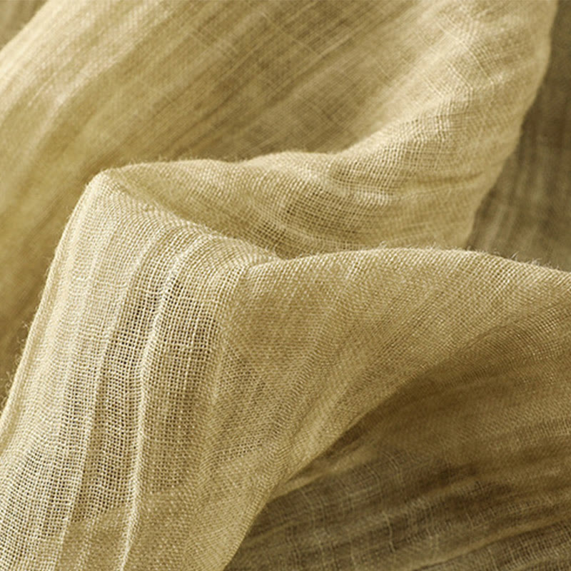 Buddha Stones Casual Summer Plain Crew Neck Women's  Cotton Linen Three Quarter Sleeve T-Shirt - image 6