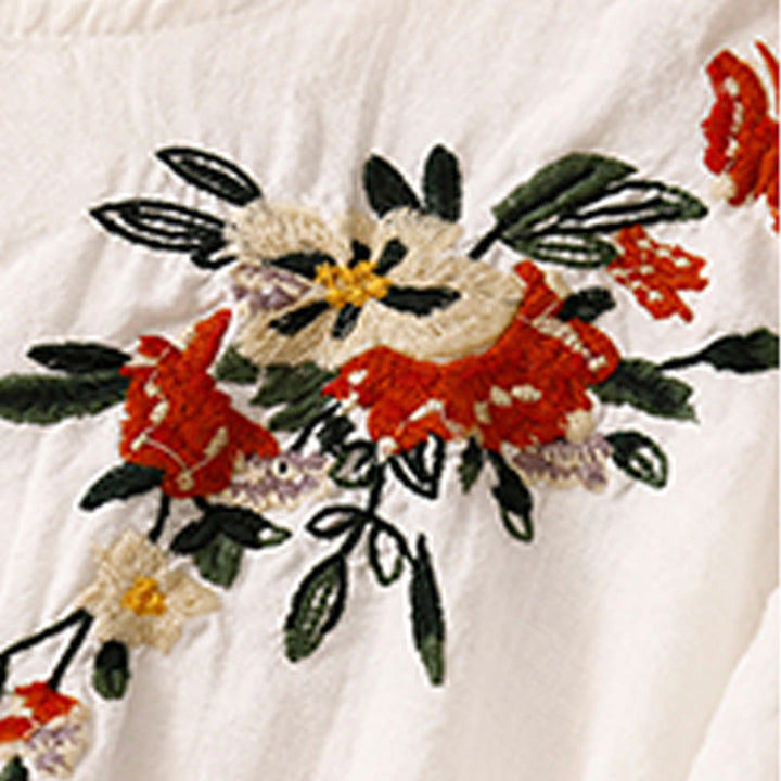 Buddha Stones Casual Summer Embroidered Crew Neck Women's  Cotton Short Sleeve T-shirt - image 12