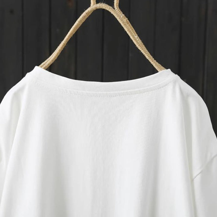 Buddha Stones Casual Loose Summer Plain Crew Neck Women's Short Sleeve T-shirt - image 4