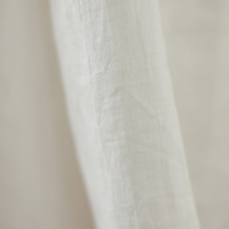 Buddha Stones FloralWhite Casual Back Buttons Design Sleeveless Cotton Midi Dress With Pockets - image 10