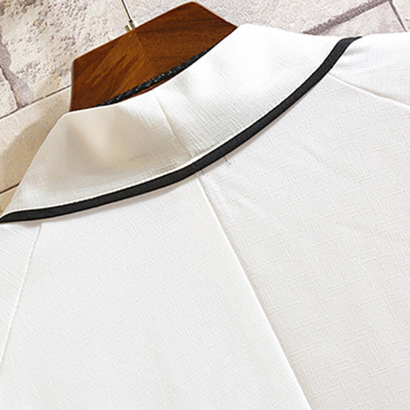 Buddha Stones Embroidery Dragon Phoenix Auspicious Cloud Waves Leaves Cranes Open Front Jacket Men's Kimono - image 26