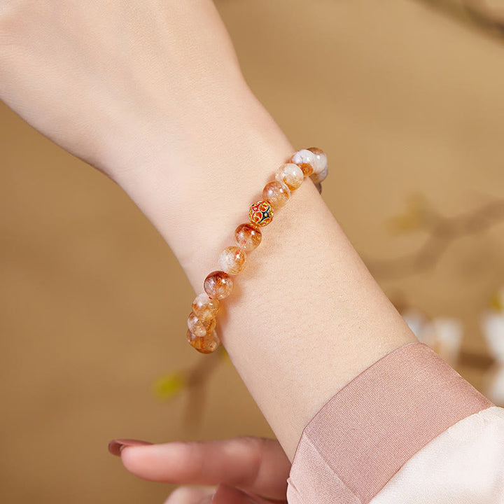 Buddha Stones 999 Sterling Silver Natural Citrine Flower Balls Beads Protection Bracelet - image 8