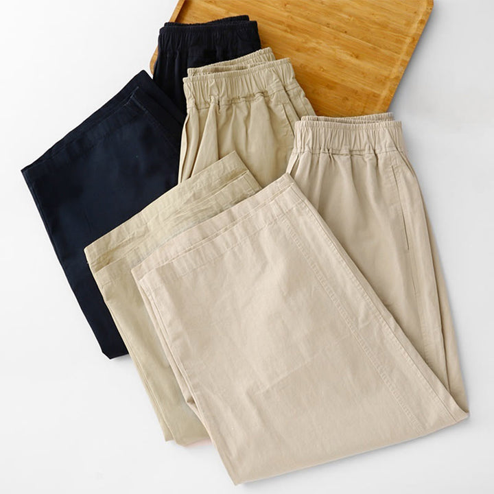 Buddha Stones Spring Commute Solid Color High Waist Women's Wide Leg Cotton Linen Pants With Pockets - image 24