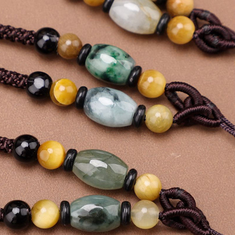 Buddha Stones Copper Brass Fu Character Luck Fortune Rope Necklace Pendant - image 2