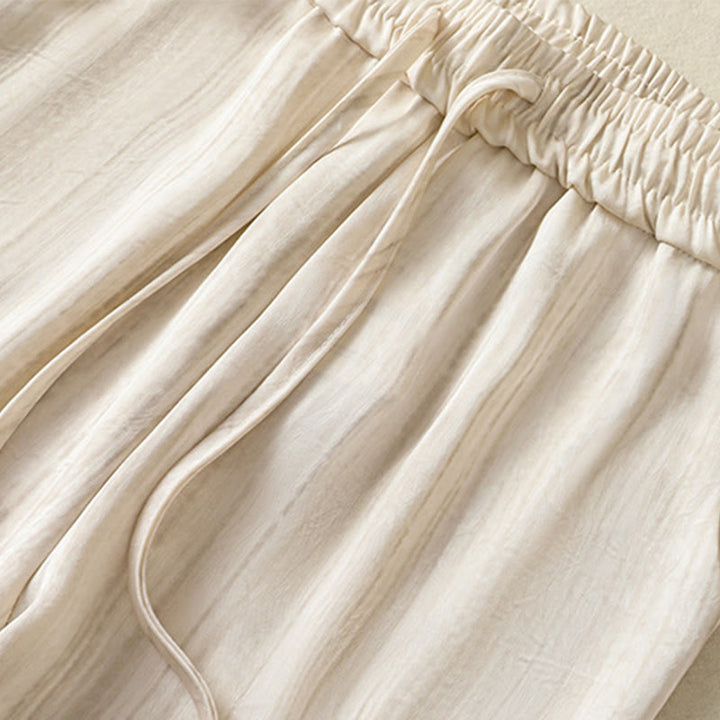 Buddha Stones Artistic Casual Vertical Lines Pattern Drawstring Ankle-length Women's Pants With Pockets - image 4