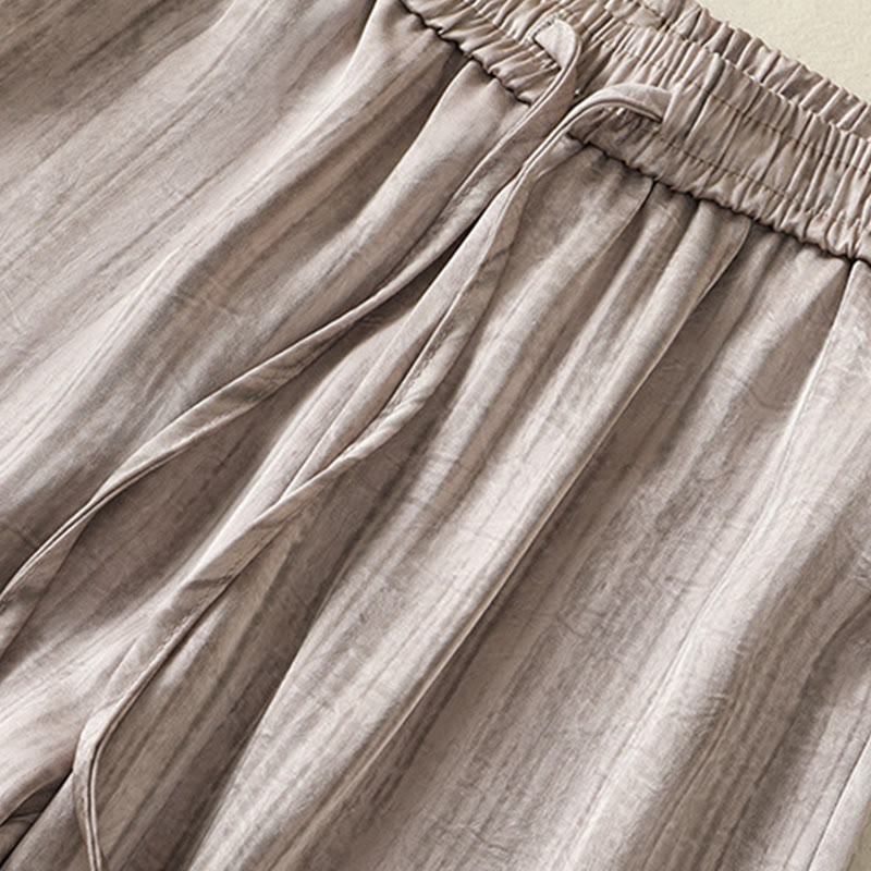 Buddha Stones Artistic Casual Vertical Lines Pattern Drawstring Ankle-length Women's Pants With Pockets - image 20