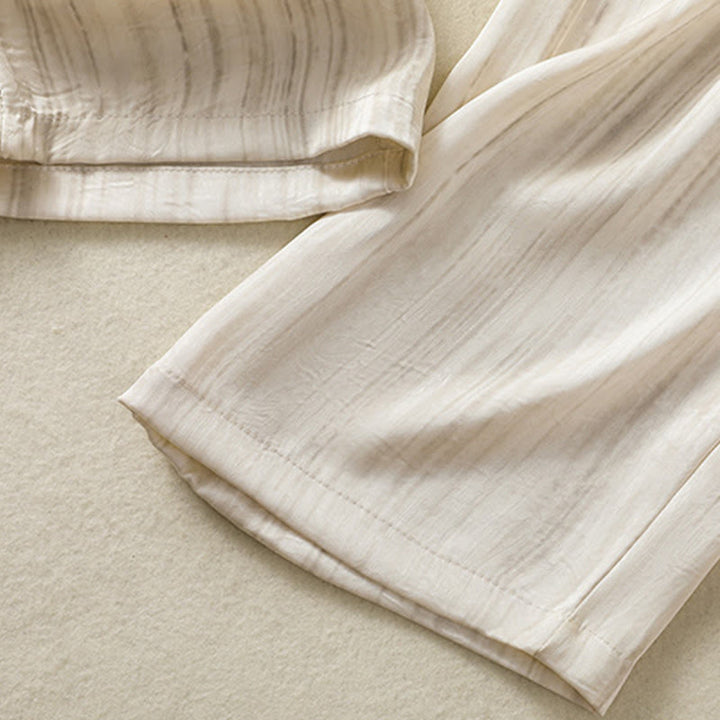 Buddha Stones Artistic Casual Vertical Lines Pattern Drawstring Ankle-length Women's Pants With Pockets - image 8