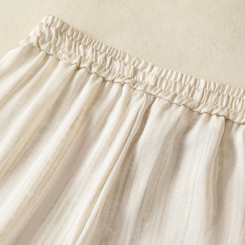 Buddha Stones Artistic Casual Vertical Lines Pattern Drawstring Ankle-length Women's Pants With Pockets - image 5