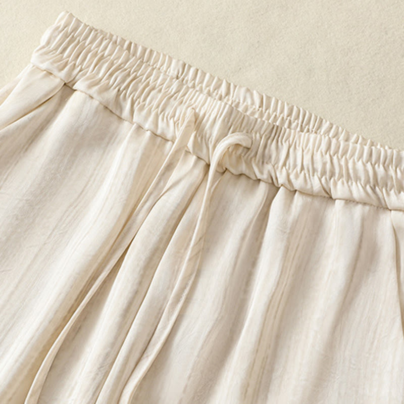 Buddha Stones Artistic Casual Vertical Lines Pattern Drawstring Ankle-length Women's Pants With Pockets - image 2