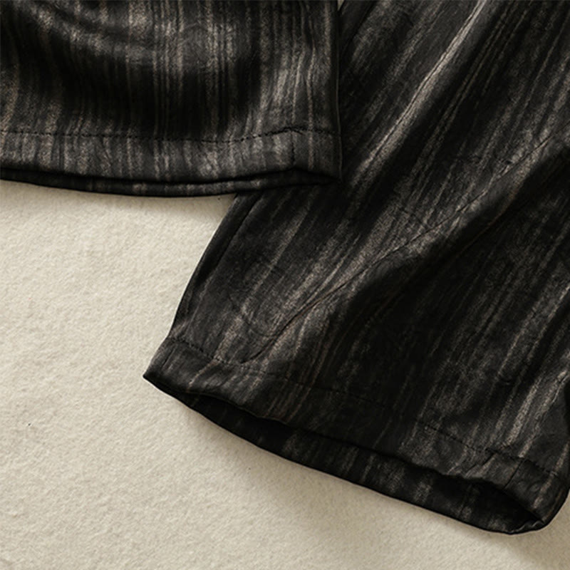 Buddha Stones Artistic Casual Vertical Lines Pattern Drawstring Ankle-length Women's Pants With Pockets - image 15