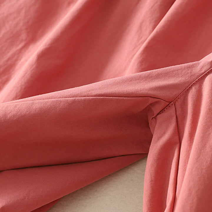 Buddha Stones Casual Ruffle Hem Patchwork Design Drawstring Ankle-length Women's Cotton Pants With Pockets - image 3