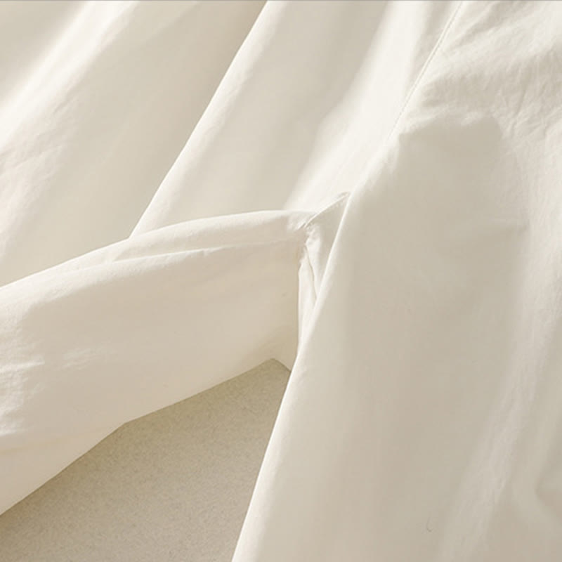 Buddha Stones Casual Ruffle Hem Patchwork Design Drawstring Ankle-length Women's Cotton Pants With Pockets - image 12