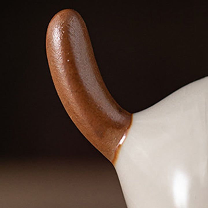 Buddha Stones Mini Lucky Cute Standing Cat Red Rope Bell Ceramic Figurine Decoration - image 12