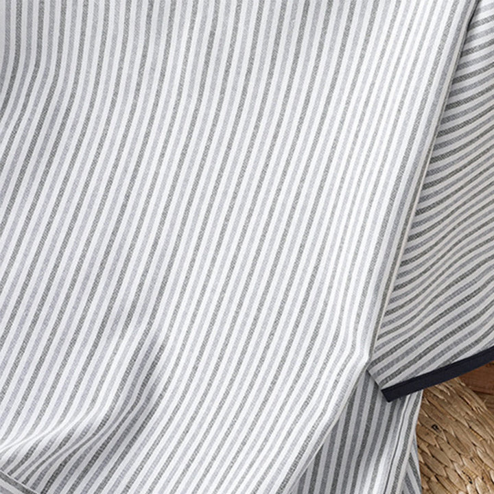 Buddha Stones Pullover Stripes Crew Neck Design Women's Cotton Short Sleeves Shirt - image 4