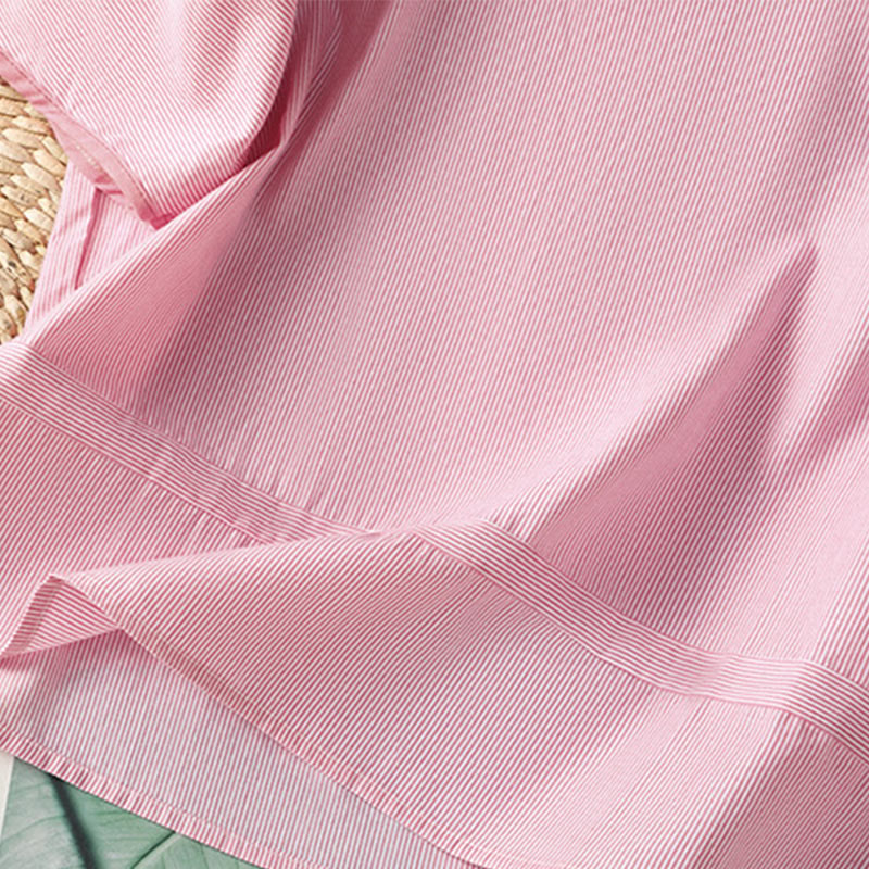 Buddha Stones Pullover Stripes Crew Neck Design Women's Cotton Short Sleeves Shirt - image 12