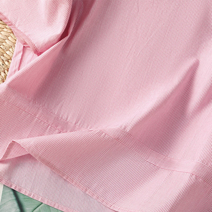 Buddha Stones Pullover Stripes Crew Neck Design Women's Cotton Short Sleeves Shirt - image 12