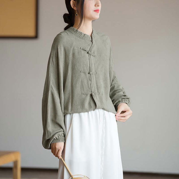 Buddha Stones Frog-Button Long Sleeve Shirt Zen Tai Chi Meditation Top Hanfu Clothing Jacket - image 22